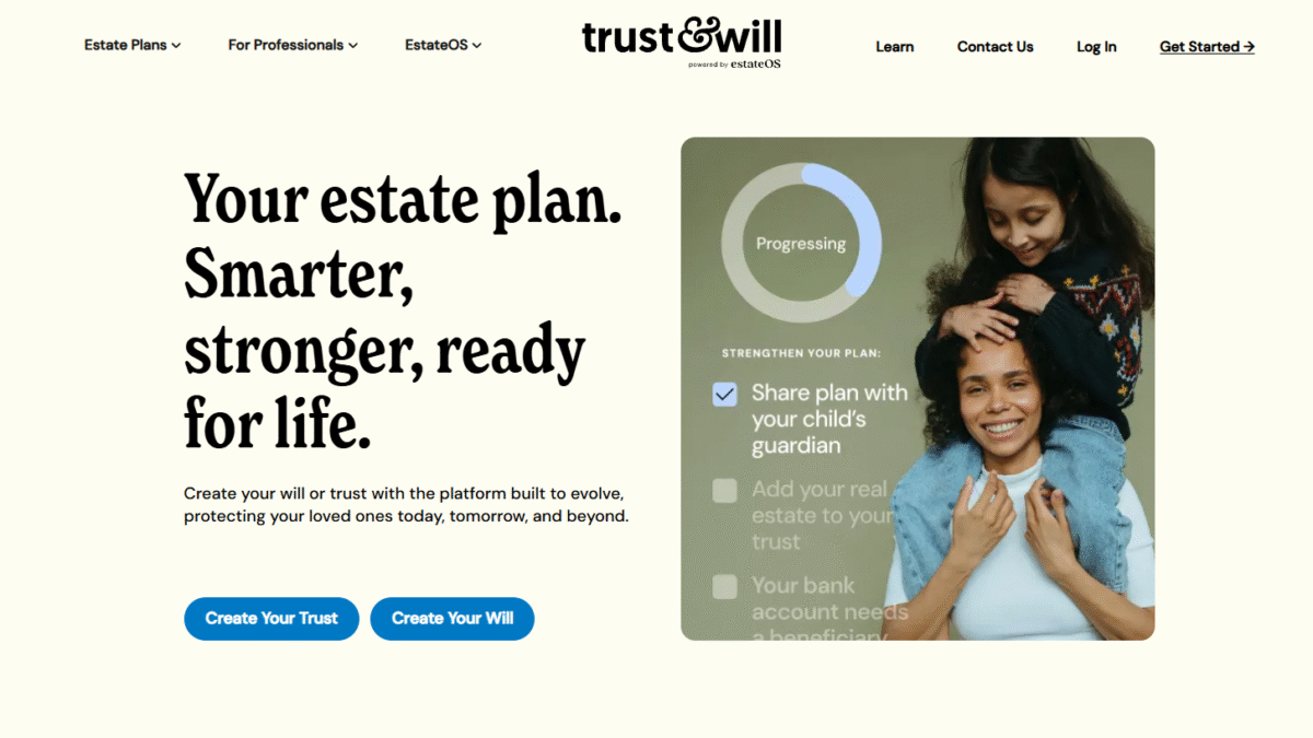 Trust & Will Homepage